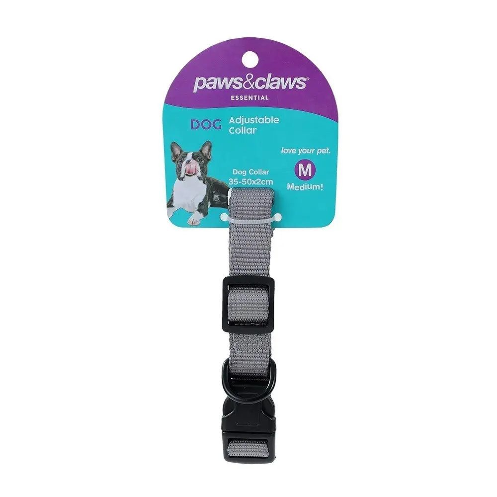 3x Paws & Claws Essentials Adjustable Pet Medium Dog Secure Neck Collar ASST