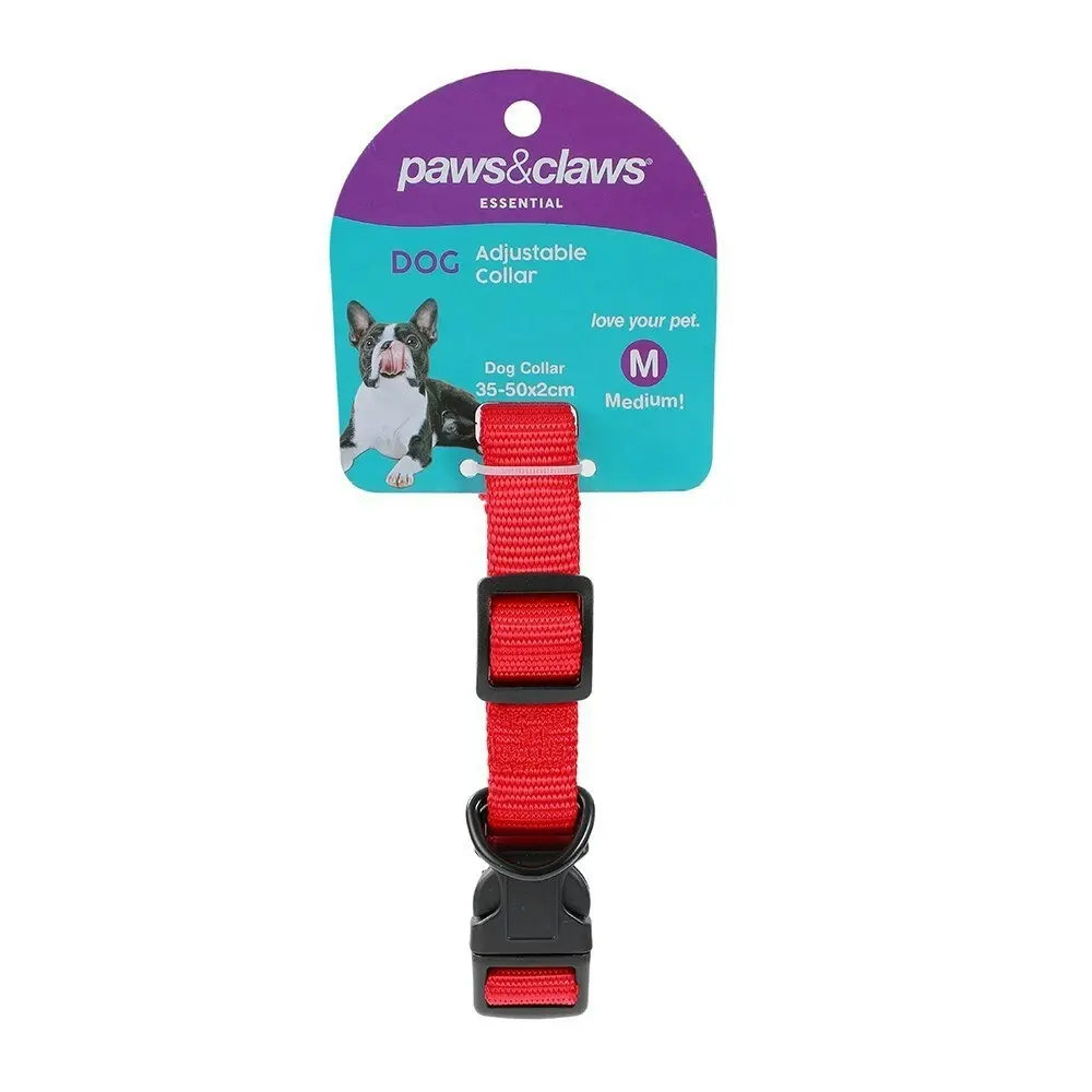 3x Paws & Claws Essentials Adjustable Pet Medium Dog Secure Neck Collar ASST