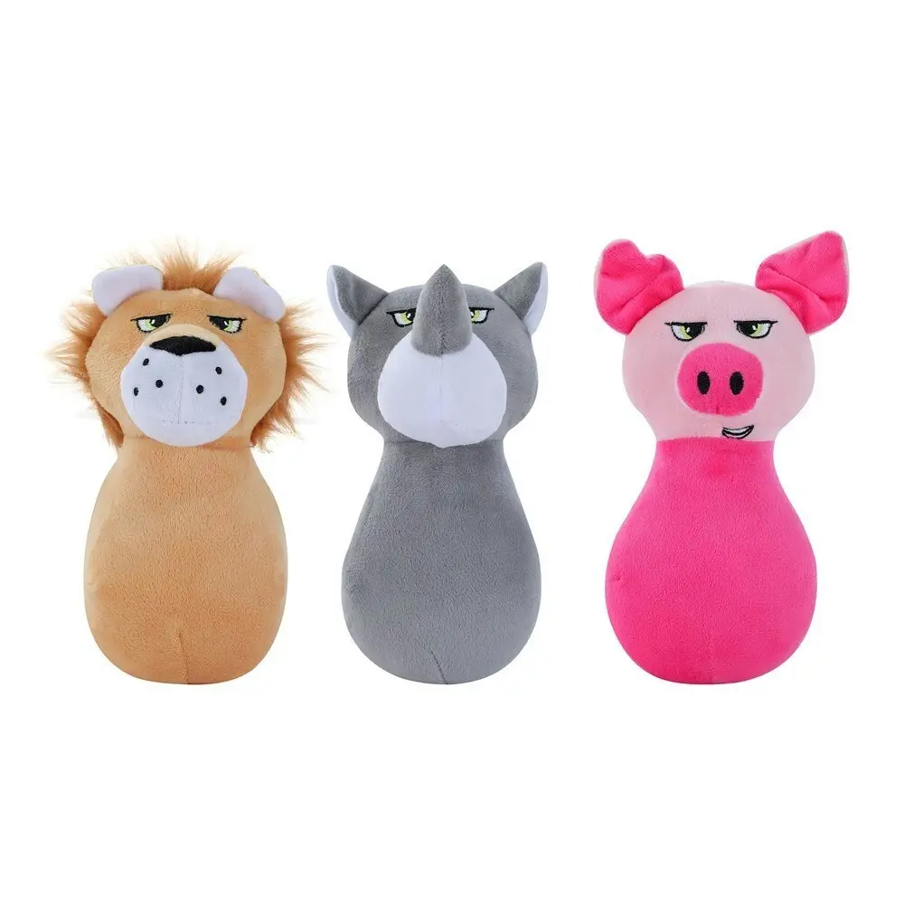 2PK Paws & Claws Soft Plush Squeaker Interactive Animal Pet Dog/Cat Toy Assort