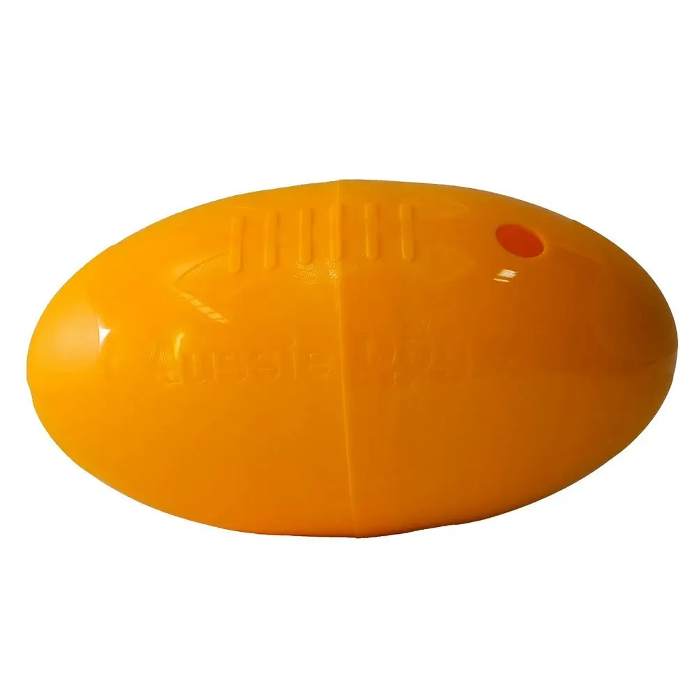 Aussie Dog Products 21cm Pet Toy Food Dispenser Feeder Hard Football Yellow S