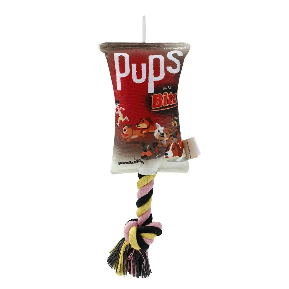 2x Paws & Claws Pet/Dog 25cm Pups Snacks Oxford Tugger Play Toy w/ Rope Assorted