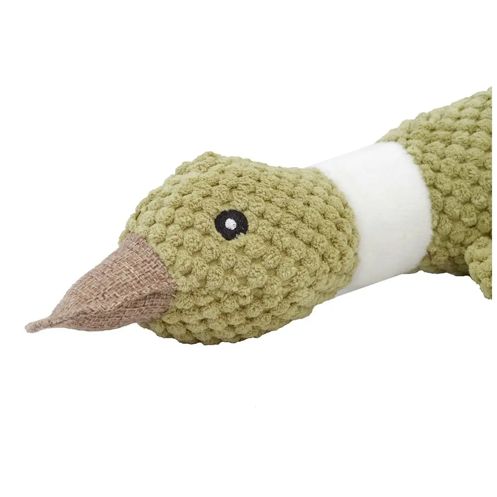 M-Pets Eco-Friendly 35cm Duck Pet/Dog Fun/Playing Interactive Plush Toy Green