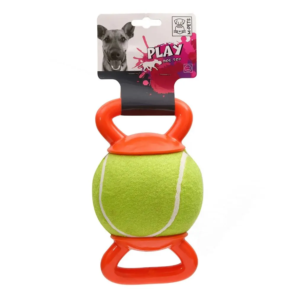 M-Pets 23cm Handly Ball Pet Dog Catch Interactive Play Fetch Toy Green/Orange