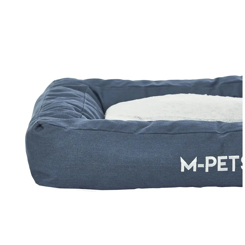 M-Pets Medium Eco-Friendly Pet/Dog 60cm Washable Bed Sleep Rectangle Cushion BLU