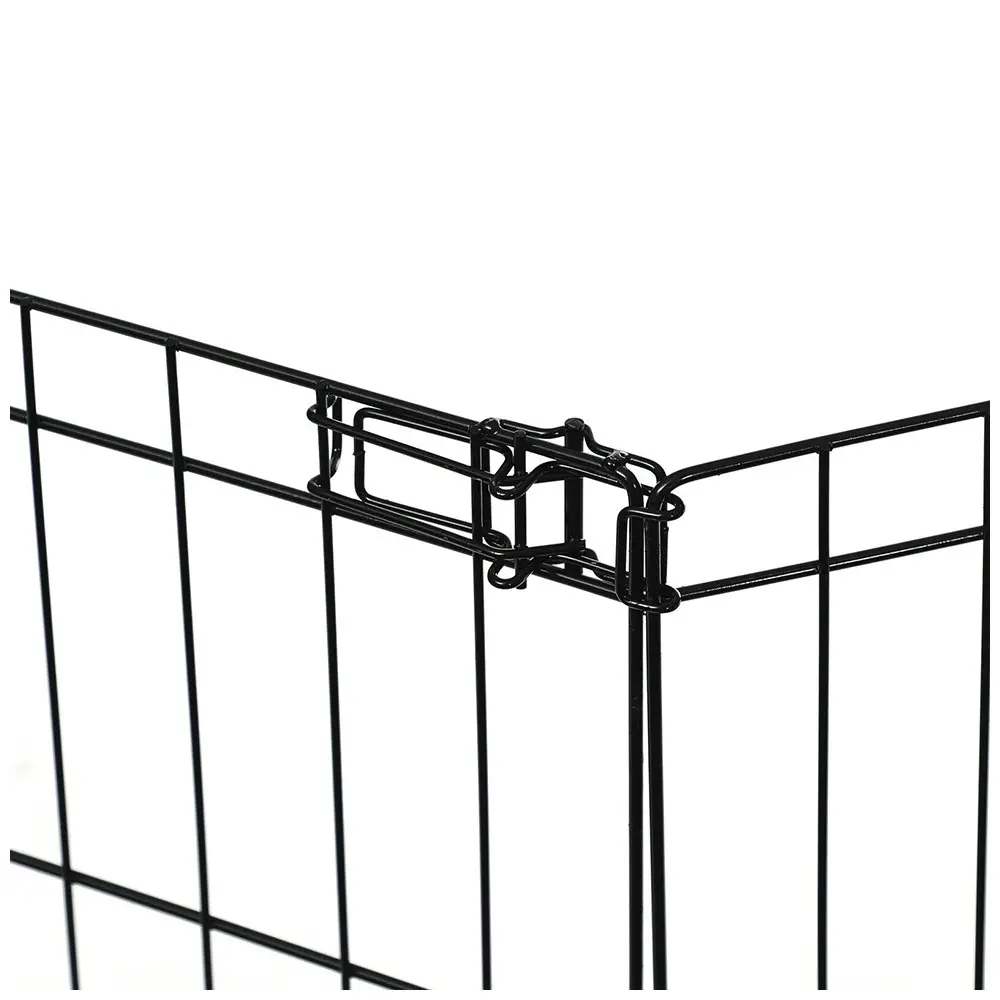 M-Pets Small 66cm Foldable Puppy/Pet Play Pen Dog Portable Metal Cage Fence BLK