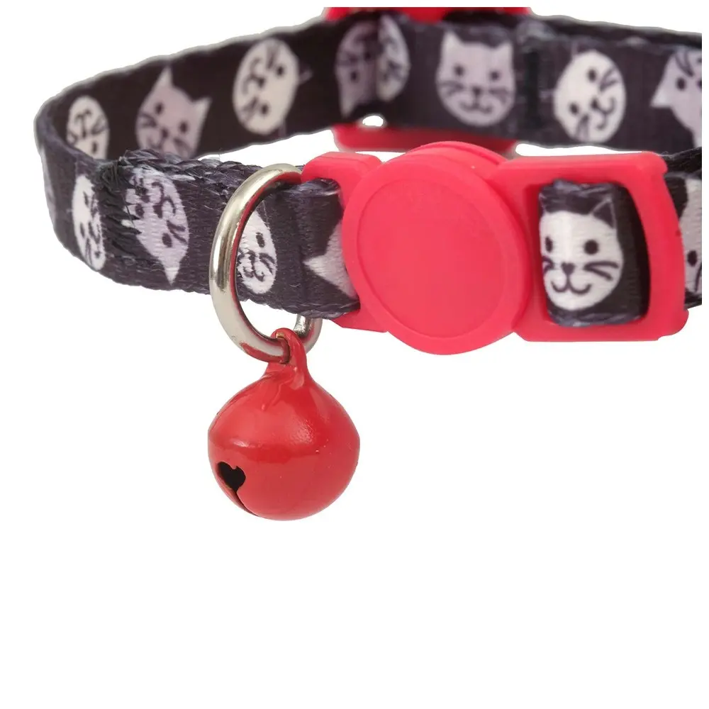 M-Pets Zany 30cm Eco-Friendly Pet/Cat Neck Collar Secure Strap w/ Bell Coral