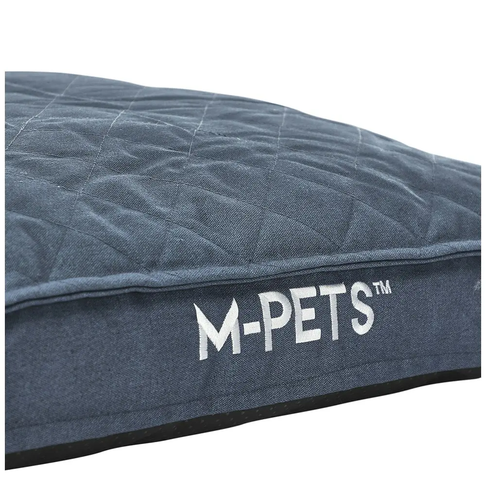 M-Pets Medium 68cm Eco-Friendly Pet/Dog Bed Non-Slip Square Sleep Cushion Blue