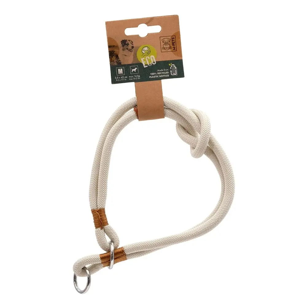 M-Pets 45cm Medium Eco-Friendly Adjustable Pet/Dog Collar Neck Secure Strap WHT