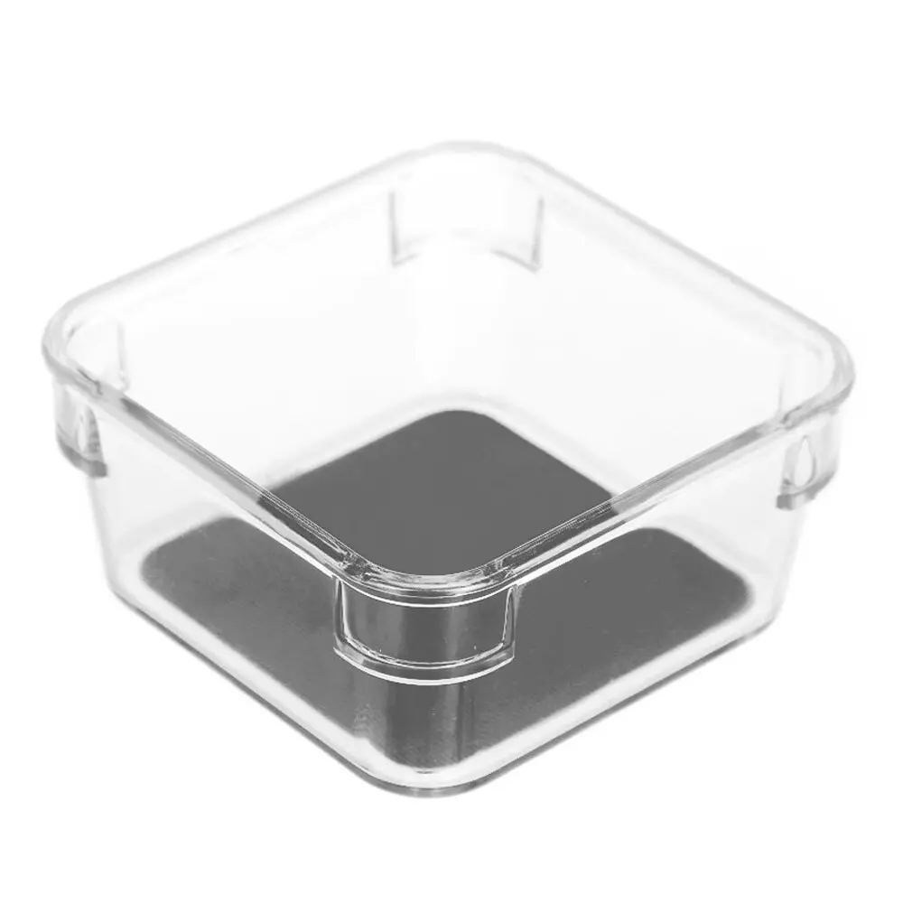 2PK Boxsweden Crystal Non-Slip Storage Tray Home/Kitchen Container Box Clear