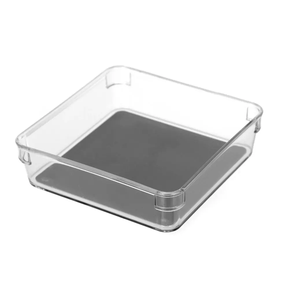 5x Boxsweden Crystal Non Slip Storage Tray 16cm Small Fridge/Pantry Container