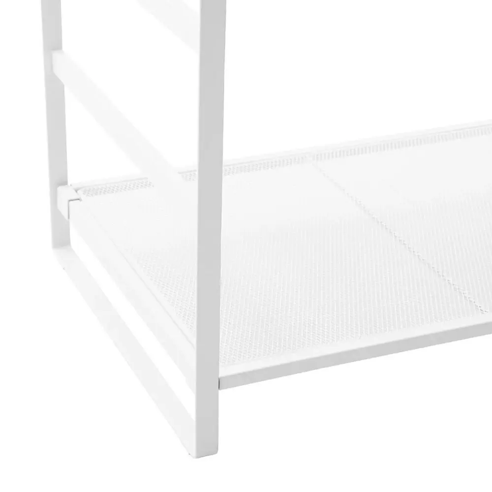 Boxsweden Mesh Wire 2 Tier 73cm Storage Holder Shelf Organiser Rack Stand White