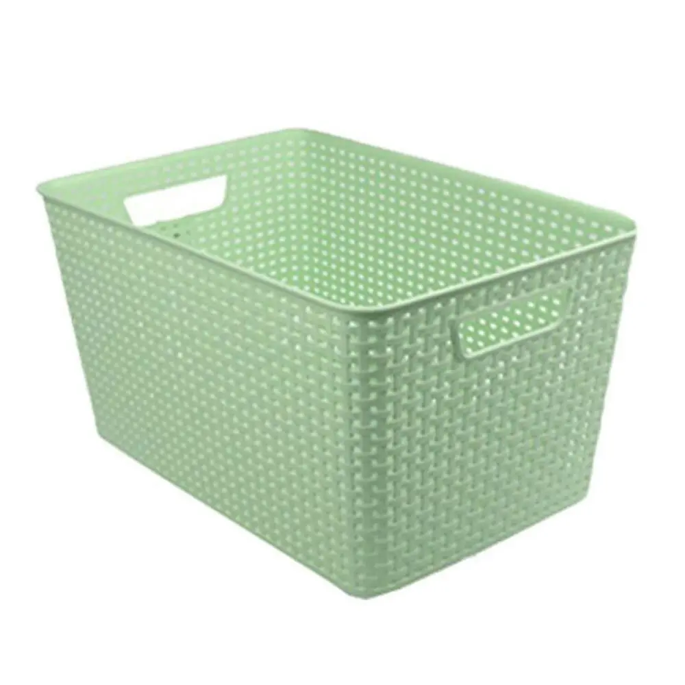 2x Boxsweden Basket Woven Pattern 28.5cm w/ Handles Storage Organiser Assorted