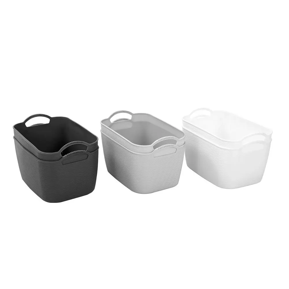 4x Boxsweden 30.5cm Flexible Storage Basket Container w/Carry Handles Med Asst