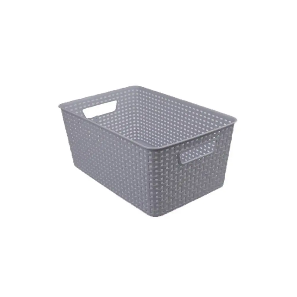 3x Boxsweden Basket Woven Pattern 26cm w/ Handles Storage Holder Organiser Asst