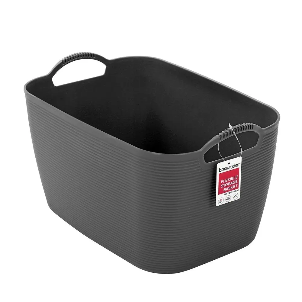 2x Boxsweden 35.5cm Flexible Storage Basket Container Organiser w/Handles L Asst