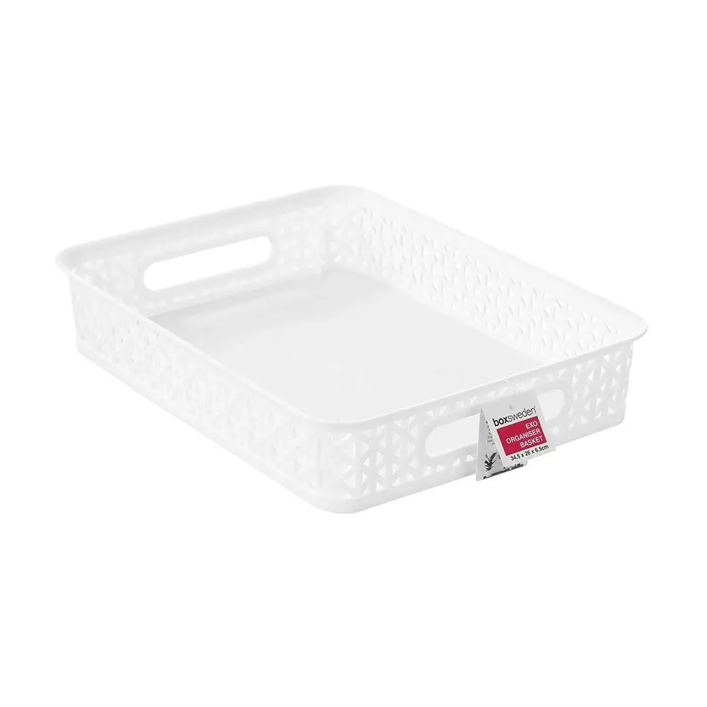 2PK Boxsweden 34.5x26cm Exo Organiser Basket Rectangular Storage Tray Assort