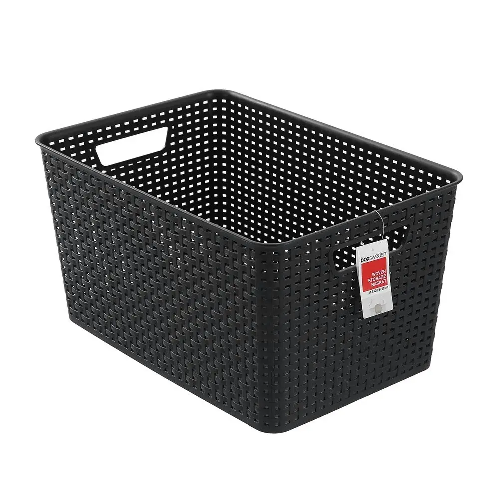 2x Boxsweden Woven Storage/Container Basket Organiser 41.5x28.5x22cm Assorted