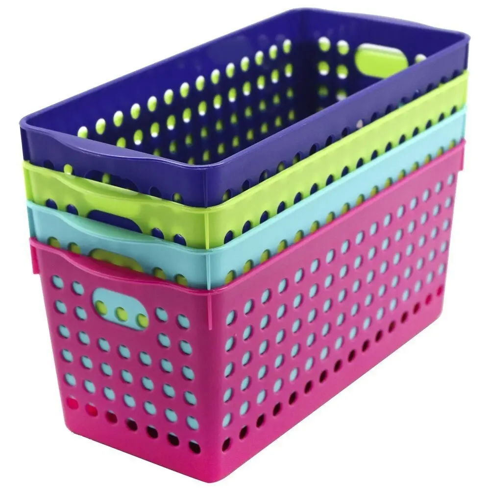 4x Boxsweden Mode Neon Basket 29cm Cleaning Storage Organiser Container Asstd