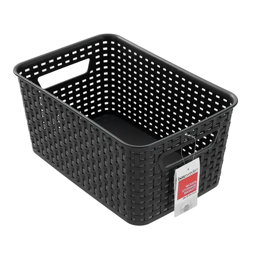 6x Boxsweden Woven Storage/Container Basket Organiser 28x18.5x13cm BPA Free Ast