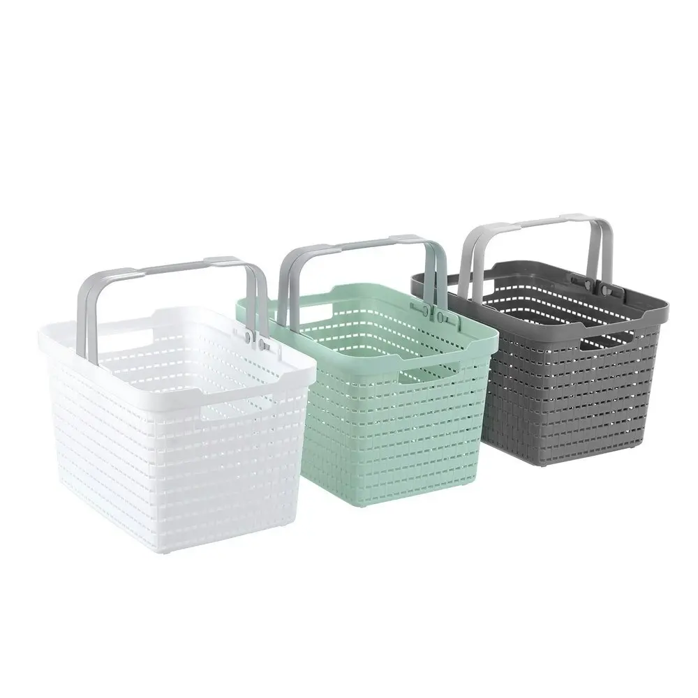 2x Boxsweden Large 35cm Logan Carry Basket Storage Organiser w/ Handle Assorted