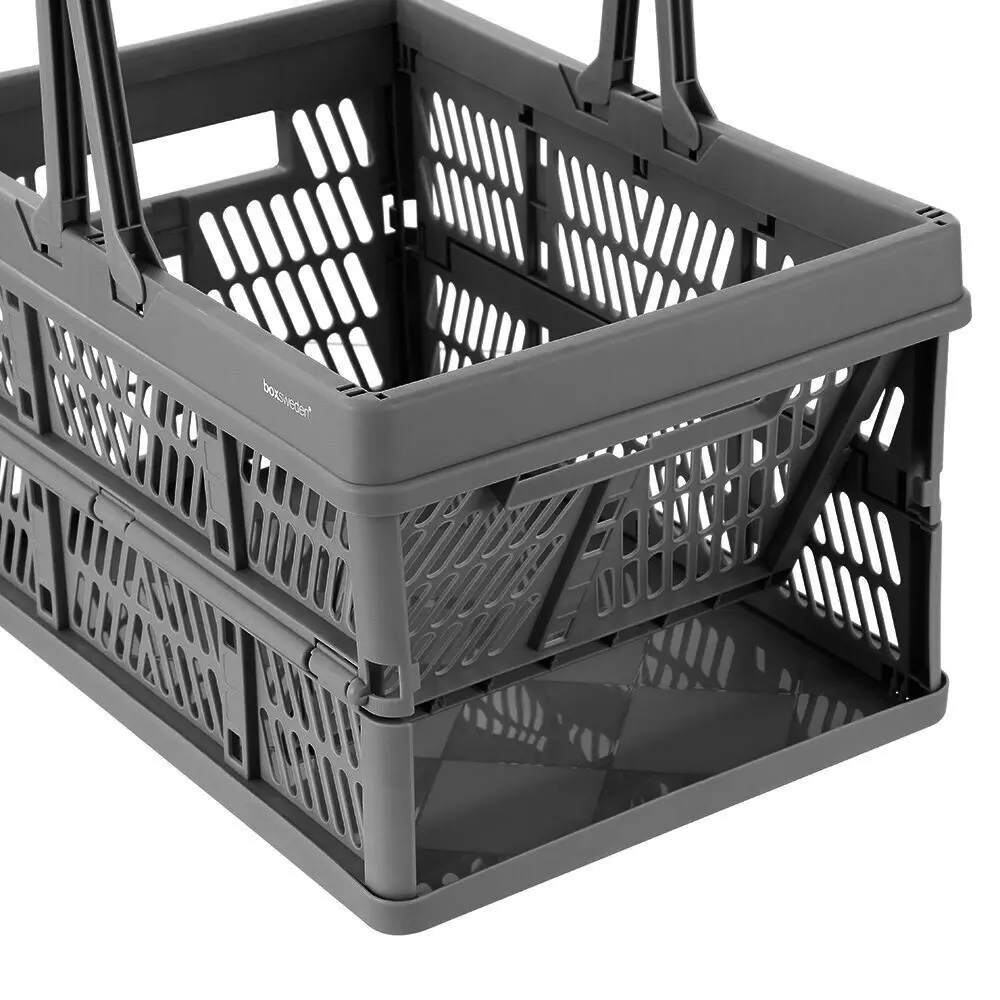 2pc Boxsweden 44cm Folding Storage Carry Basket/Container Organisation Assorted