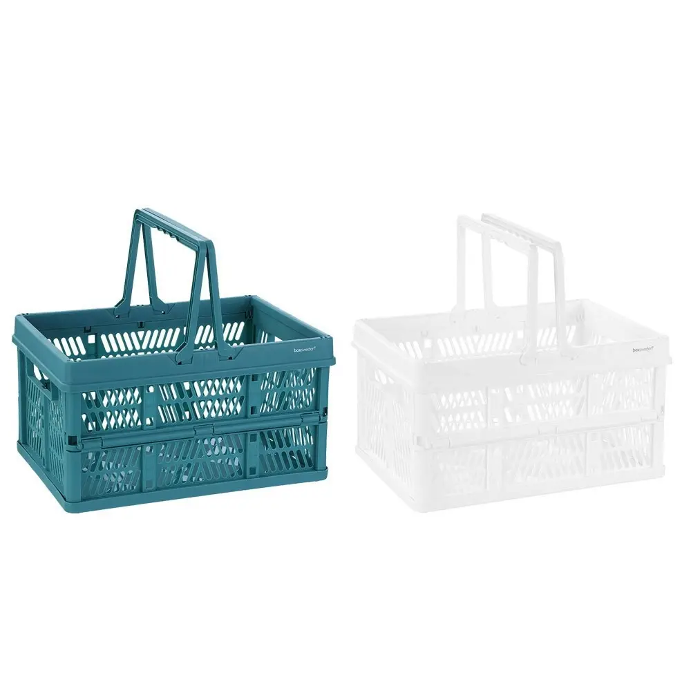 2pc Boxsweden 44cm Folding Storage Carry Basket/Container Organisation Assorted