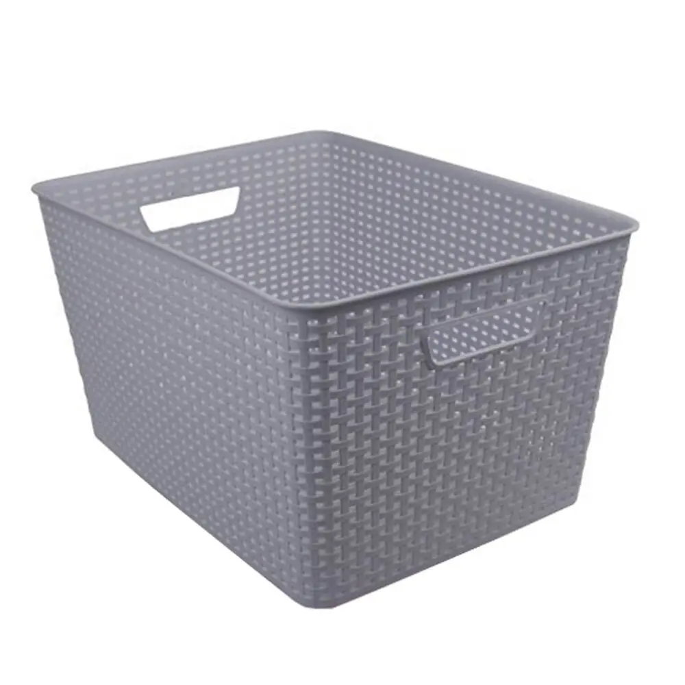 2x Boxsweden Basket Woven Pattern 34cm w/ Handles Storage Holder Organiser Asst