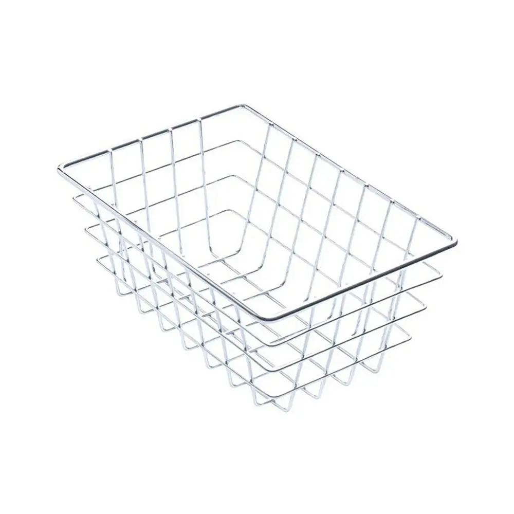 2x Sandleford 18cm Display Basket Rectangle Storage Home Organiser Small Chrome