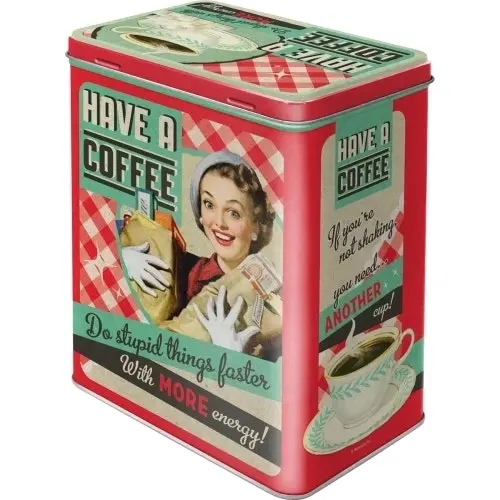 Nostalgic Art 20cm/3L Tin Box Metal Storage Have a Coffee Organiser Large