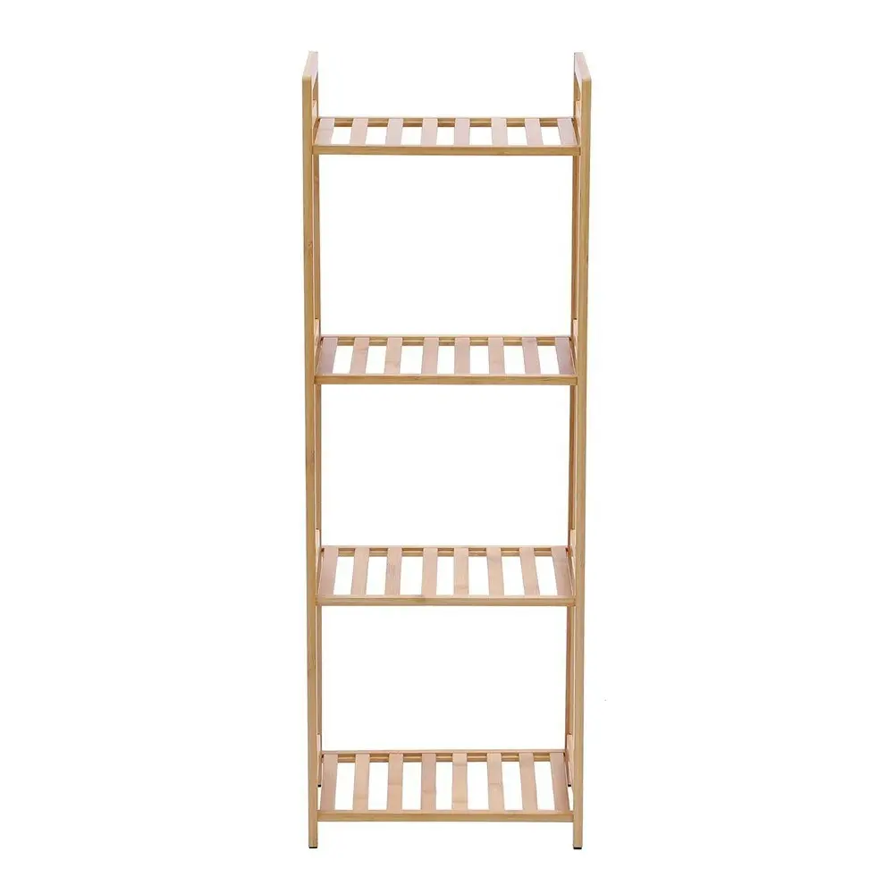 Boxsweden 35x100cm 4-Tier Wooden Bamboo Storage Shelf Home Organiser Rack Stand