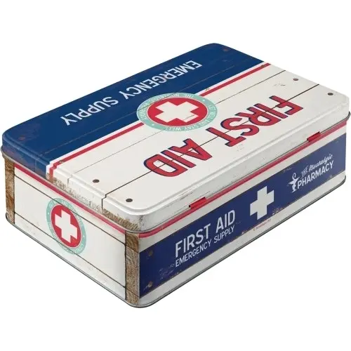 Nostalgic Art 23cm/2.5L Flat Tin Metal Storage First Aid II Rectangle Container