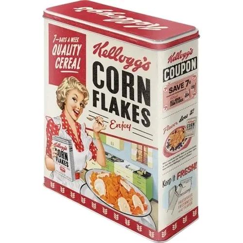 Nostalgic Art 26cm/4L Tin Storage Box Kellogg's Corn Flakes Quality Cereal XL