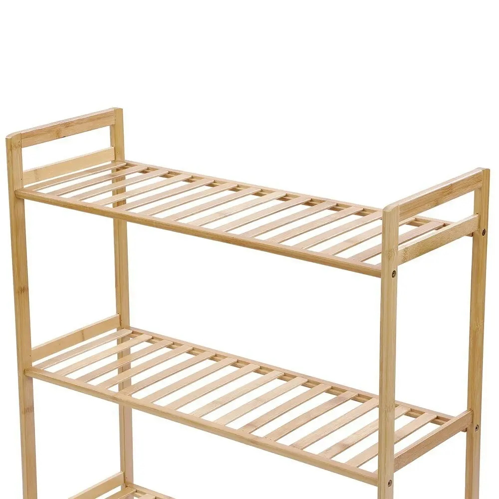 Boxsweden 68x100cm 4-Tier Wooden Bamboo Storage Shelf Home Organiser Rack Stand