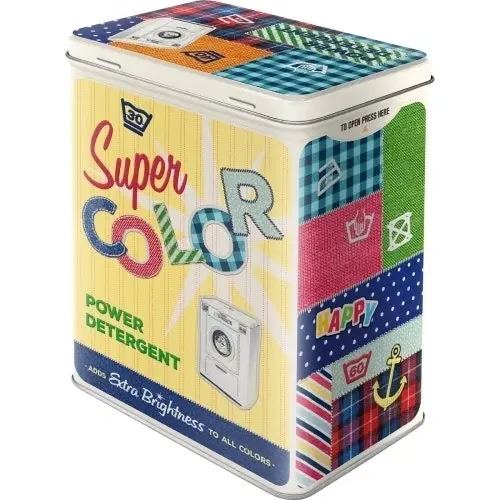 Nostalgic Art 20cm/3L Tin Box Metal Storage Super Color Detergent Canister Large