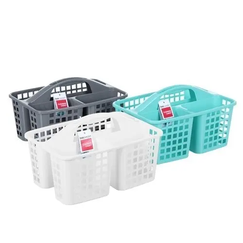 3x Boxsweden Cleaning Caddy 31cm 3 Compartments Cleaning Storage Container Asst