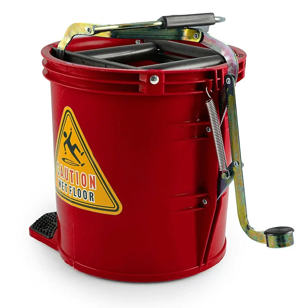 Pullman 16L Floor Mop Replacement Bucket Heavy Duty/Lightweight Plastic Red