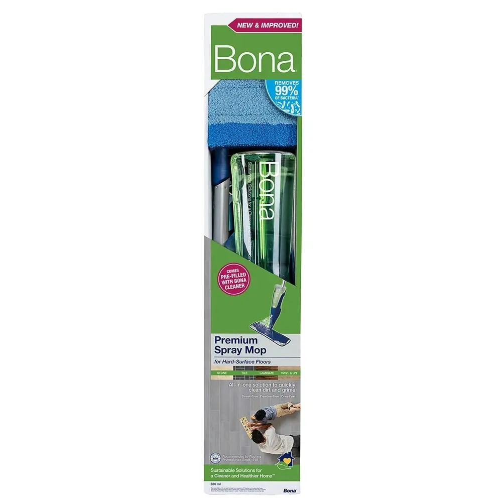 Bona Floor Spray Mop Stone Tile Laminate w/ Cleaning Pad/850ml Refill Cartridge