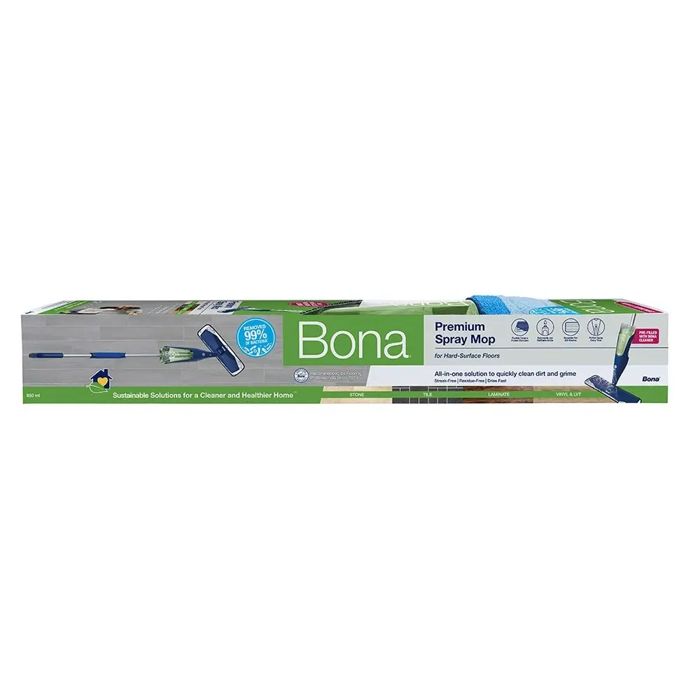 Bona Floor Spray Mop Stone Tile Laminate w/ Cleaning Pad/850ml Refill Cartridge