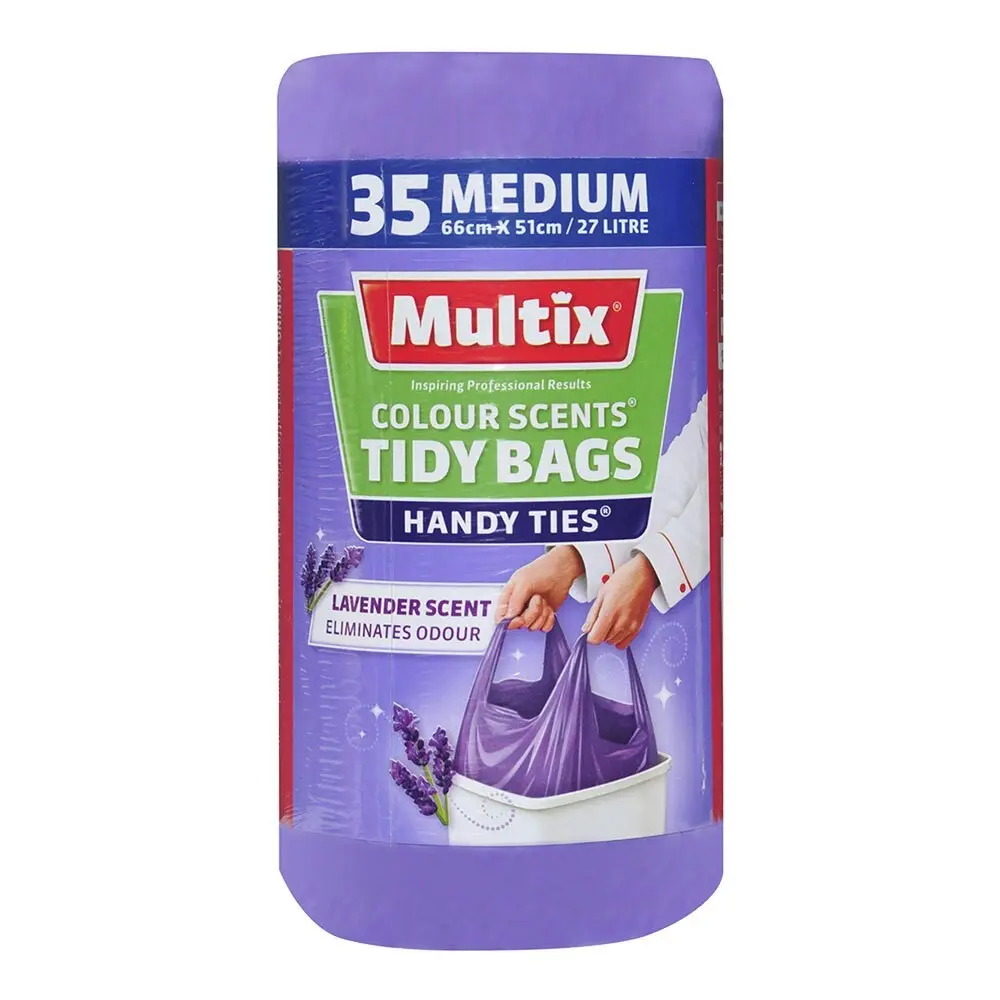 70x Multix Medium 27L 66x51cm Lavender Scent Tidy Rubbish/Garbage/Trash Bags