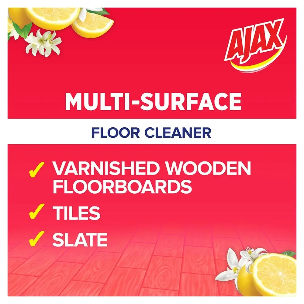 2x Ajax 750ml Grease/Grime Liquid Floor Cleaner Multi-Surface Floorboard/Tile LM