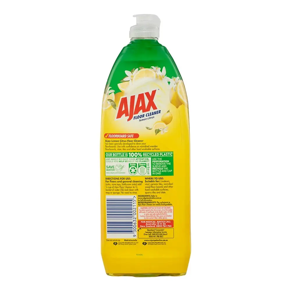 2x Ajax 750ml Grease/Grime Liquid Floor Cleaner Multi-Surface Floorboard/Tile LM