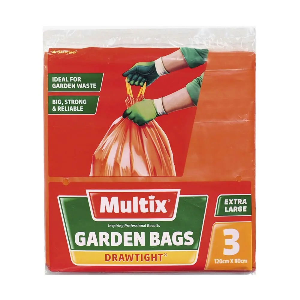 6x Multix 120cm Garden Bags Drawtight Waste/Rubbish Storage Bag Extra Large