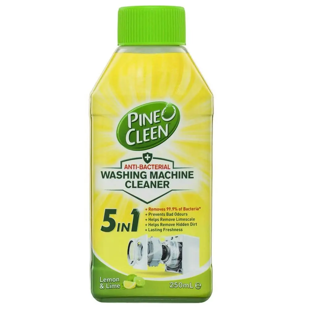 2x Pine O Cleen 250ml Anti-Bacterial Liquid Washing Machine Cleaner Lemon & Lime