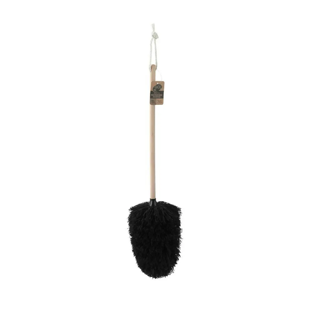 3x White Glove 54cm Eco Beech Wood Microfibre Duster Surface Cleaner Reuse BLK