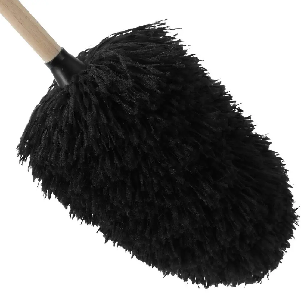 3x White Glove 54cm Eco Beech Wood Microfibre Duster Surface Cleaner Reuse BLK