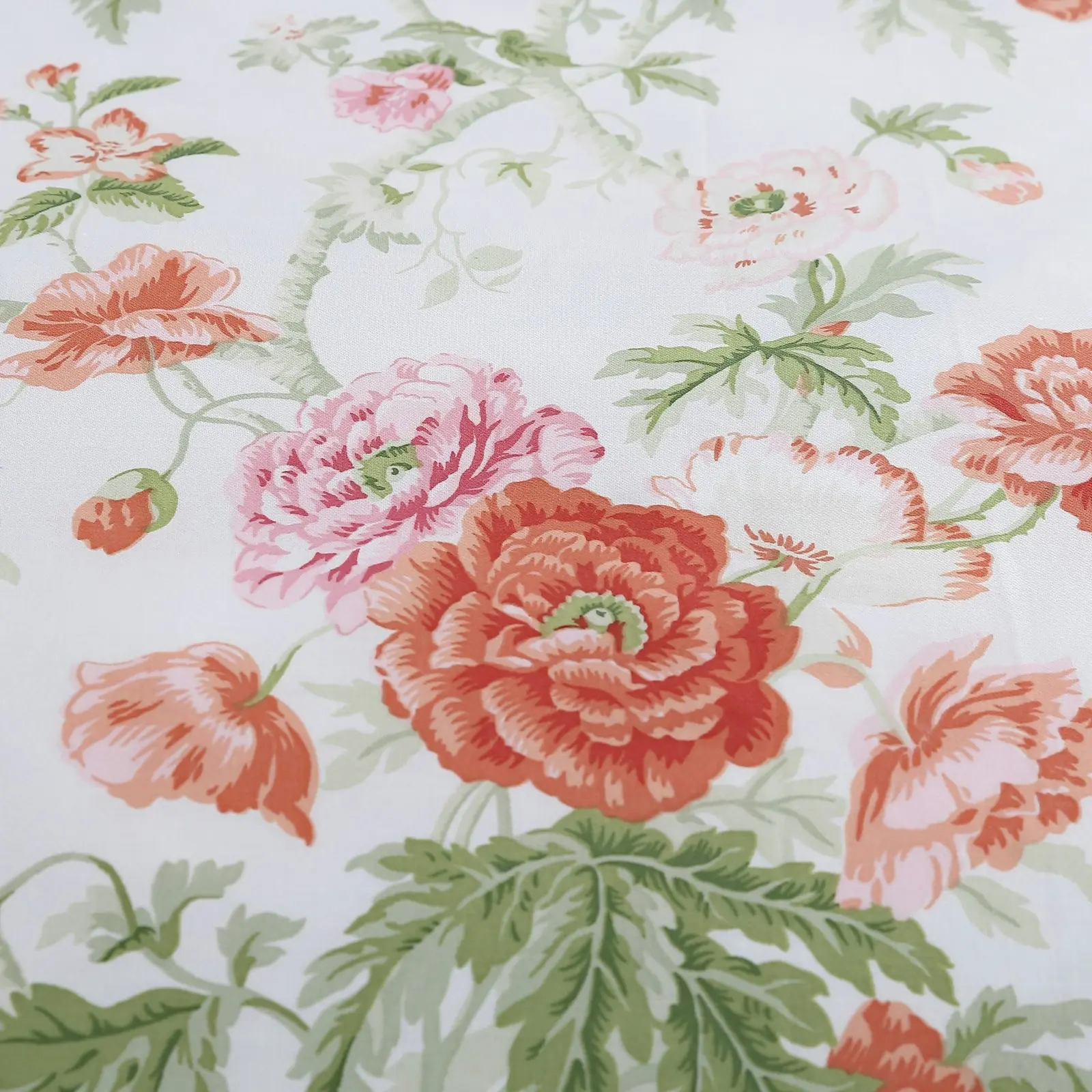 Laura Ashley Super King Bed Breezy Floral Quilt Cover w/2x Pillowcases Set Coral