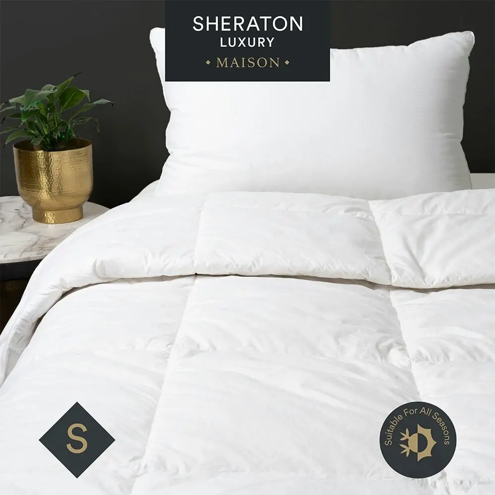 Sheraton Luxury Maison Single Bed Goose Feather Down Quilt White 140x210cm