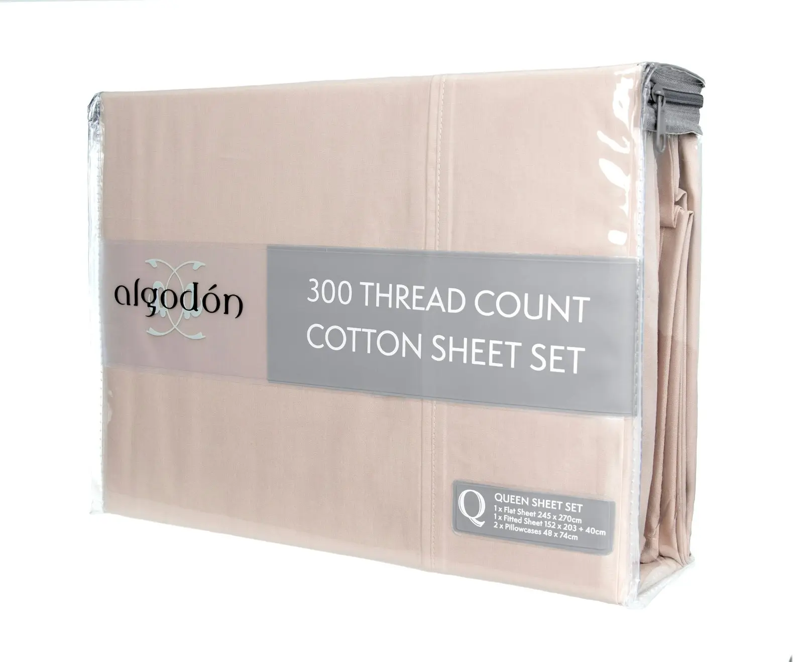 Ardor 300TC Cotton King Bed Size Flat/Fitted Sheet Set w/ 2x Pillowcases Pink