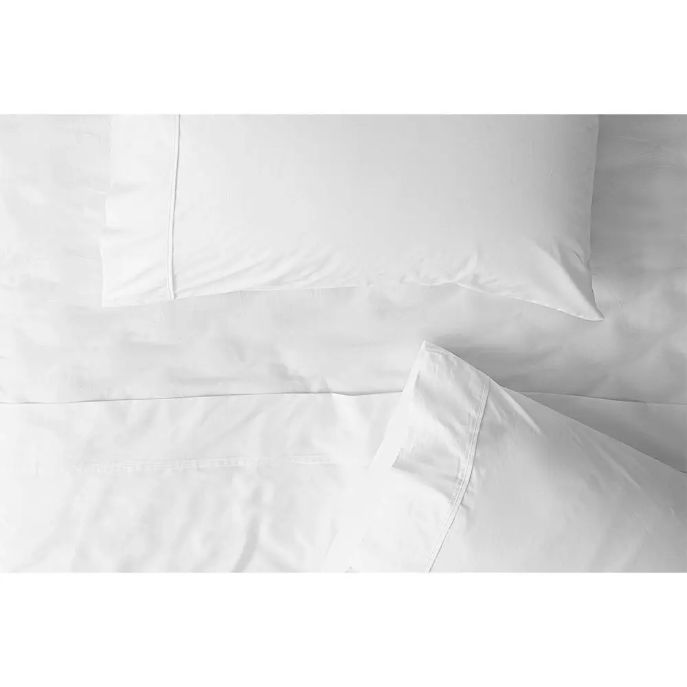 Tontine King Bed Fitted Sheet Set 250TC Cotton White Home/Bedroom