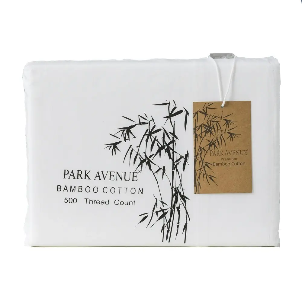 Park Avenue Super King Sheet/Pillowcases 500TC Bamboo Cotton Home Bedding White